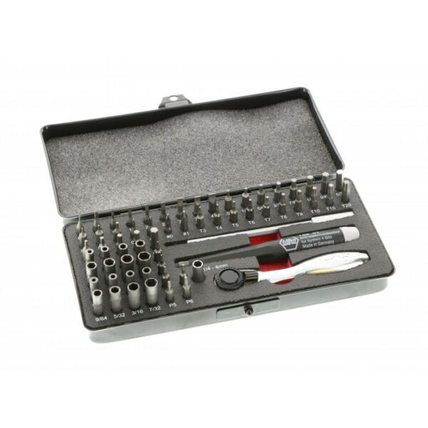 Puntas Y Dados Con Matraca Y Caja Metal Juego 65Pz Wiha 75965