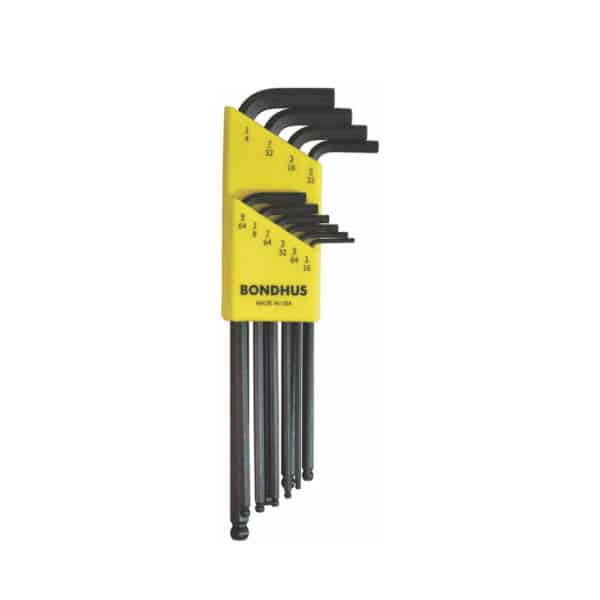 Juego De Llaves Hexagonales Punta Bola Std 10 Piezass 1/16-1/4" 10938 Bondhus