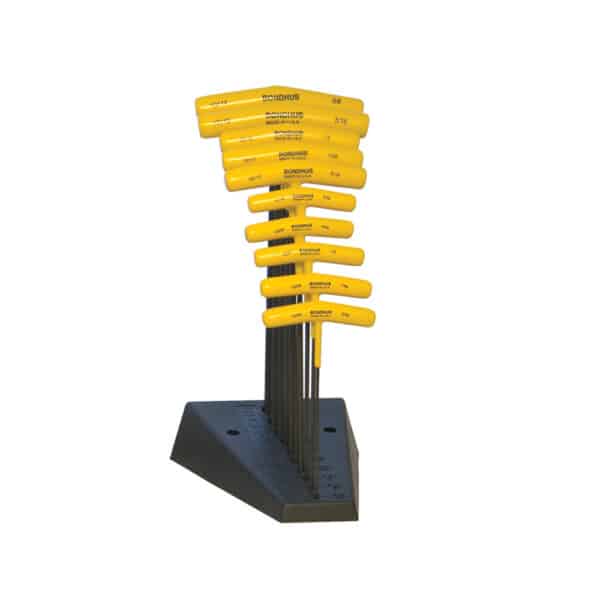 Juego De 10 Llaves Hexagonales Bola Std "T" C/B 3/32-3/8" 13190 Bondhus