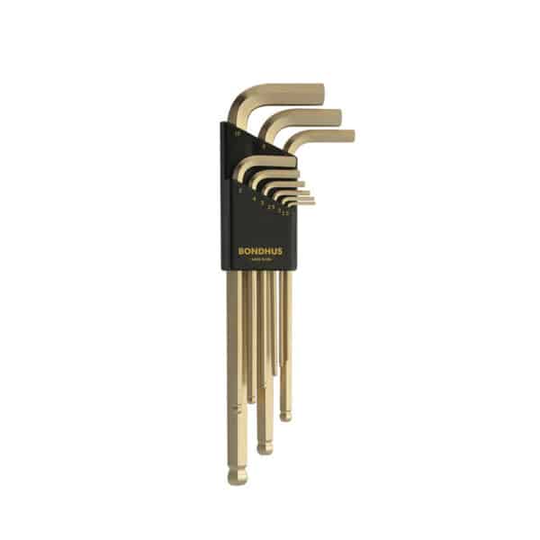 Juego de Llaves Hexagonales Punta Bola Met Gold 9 Piezas 1.5-10Mm 38099 Bondhus